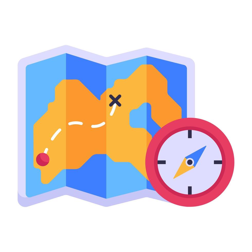 A navigational tool, flat icon of orientation map vector