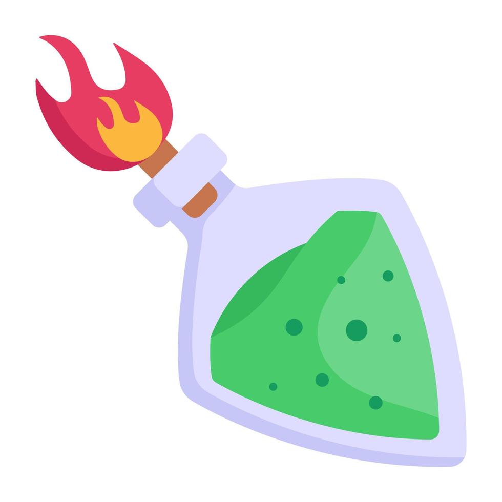 Bottle bomb flat icon is an explosive weapon vector