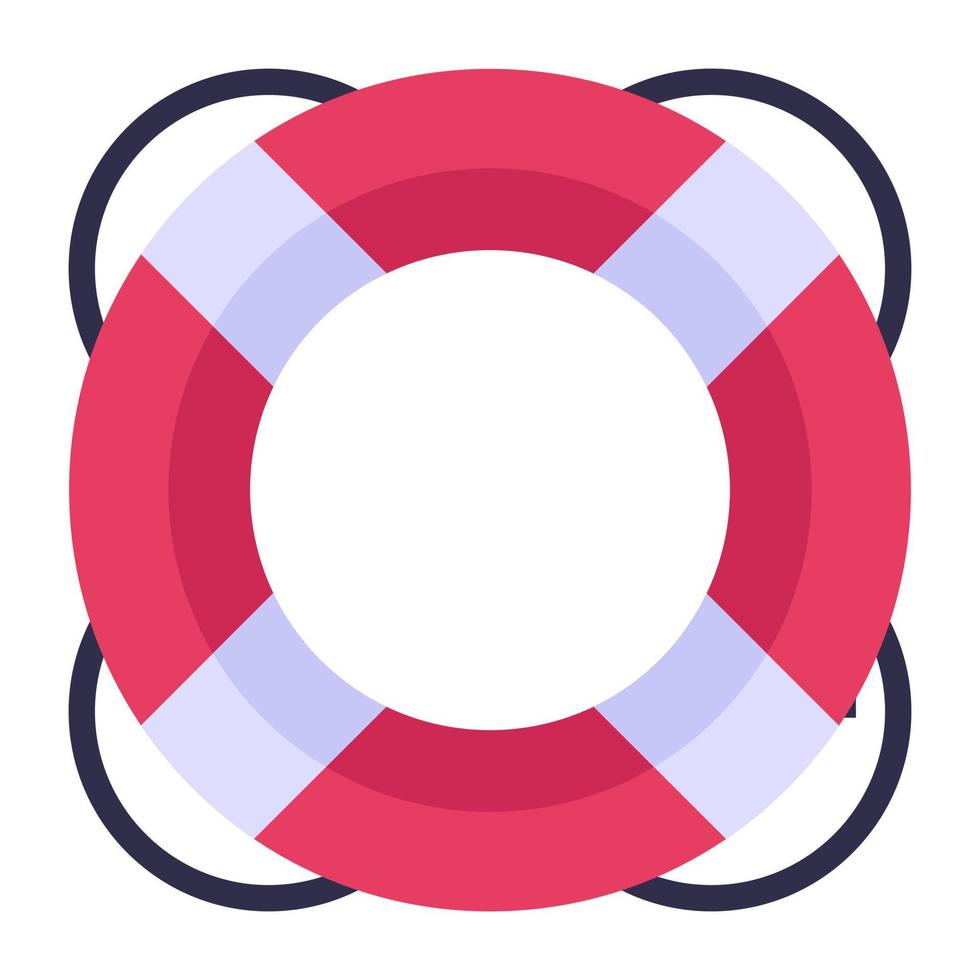 Life preserving tool, flat icon of lifesaver vector