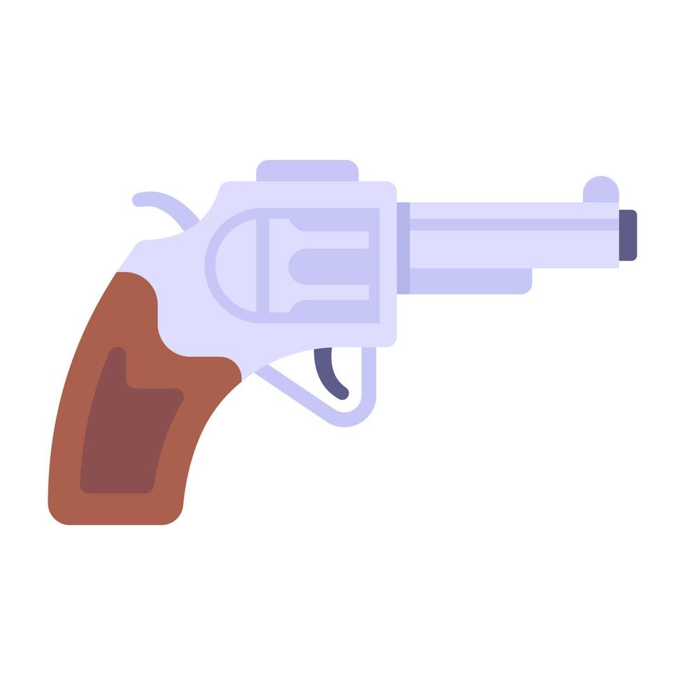 An editable flat icon of revolver vector