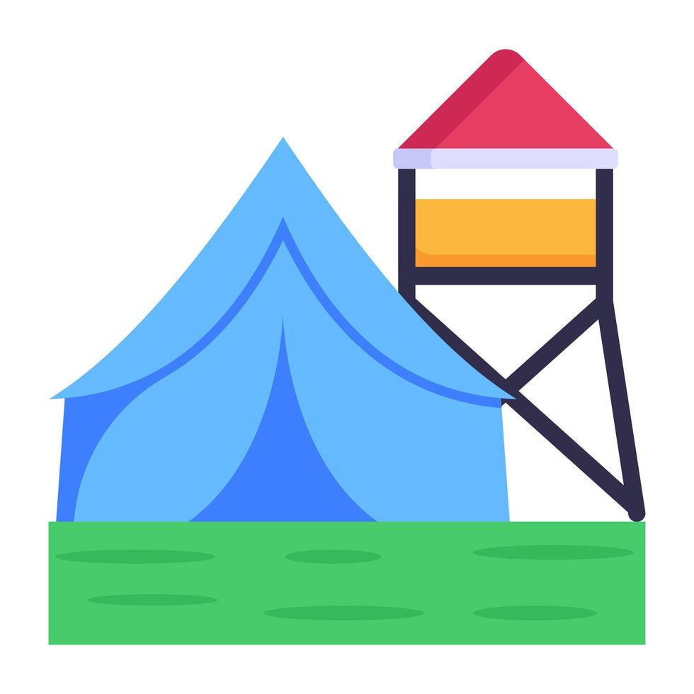 Download premium flat icon of army camp vector