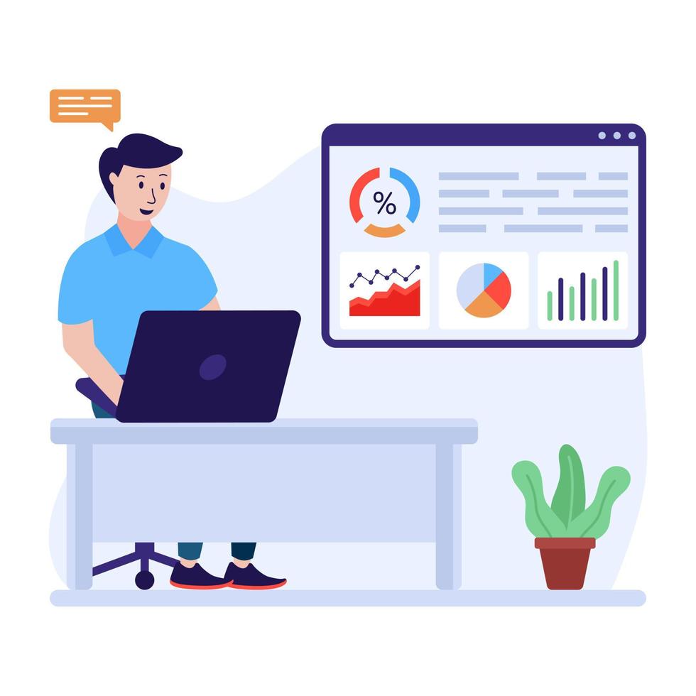 Web analytics flat illustration with high quality graphics vector