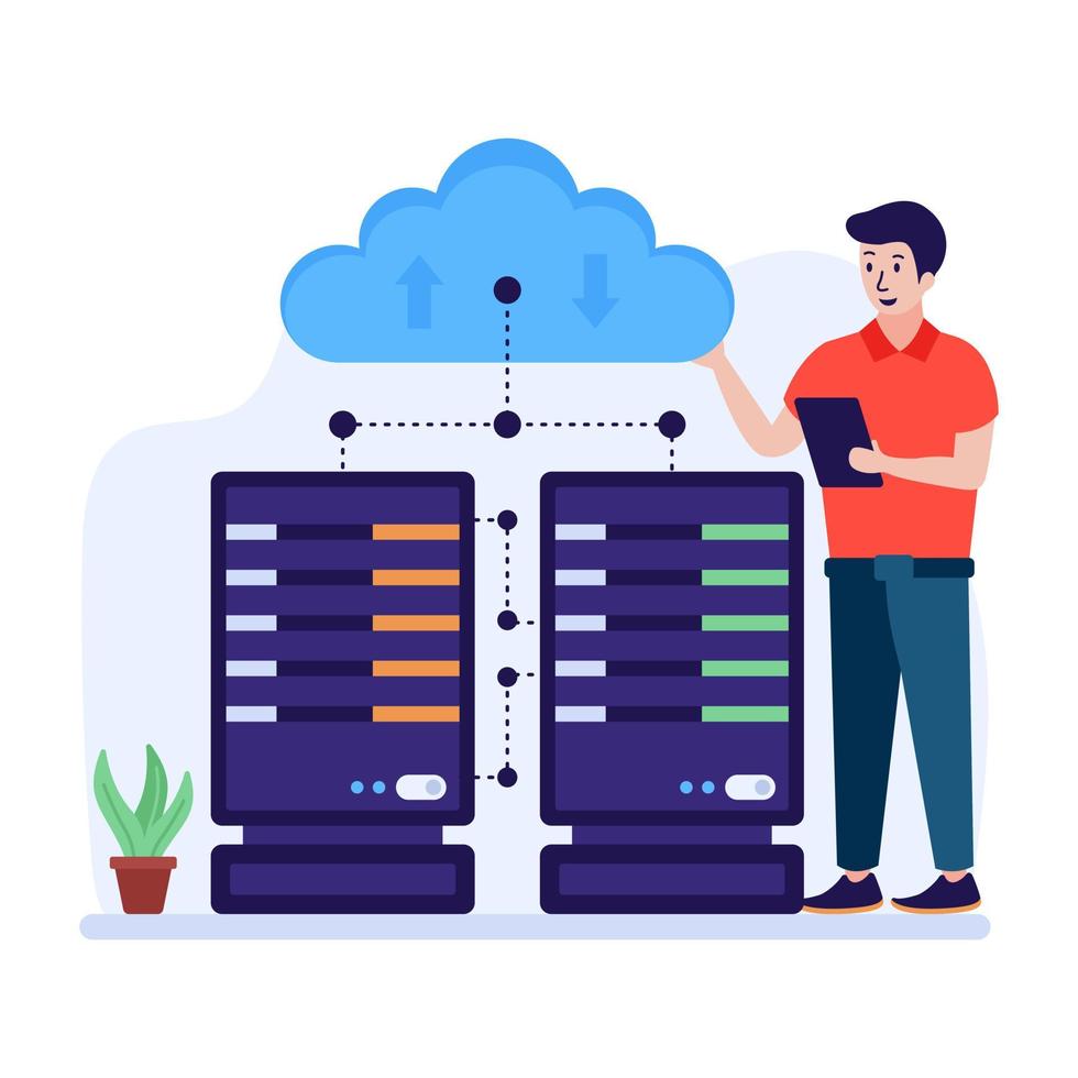 Have a look at this editable flat illustration of cloud database vector