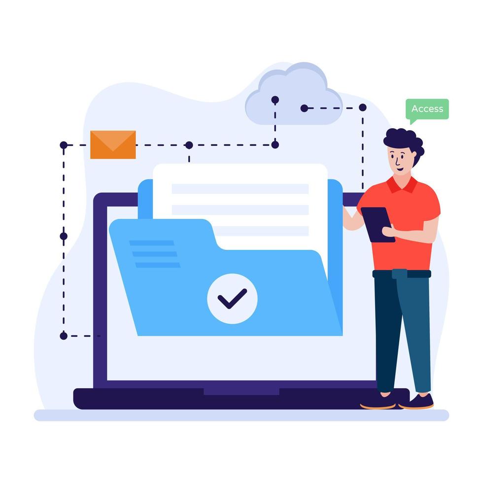 A well-designed flat illustration of FTP access vector