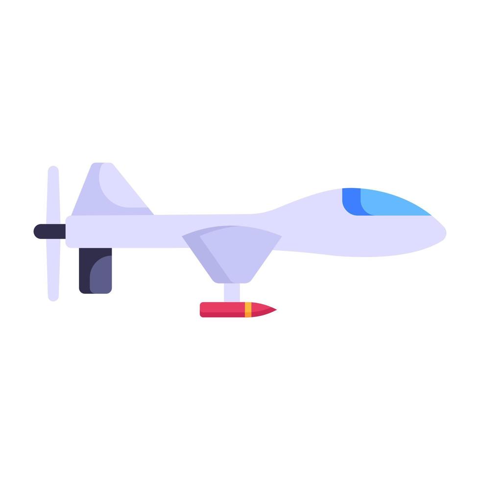 Combat aircraft flat icon in an editable style vector