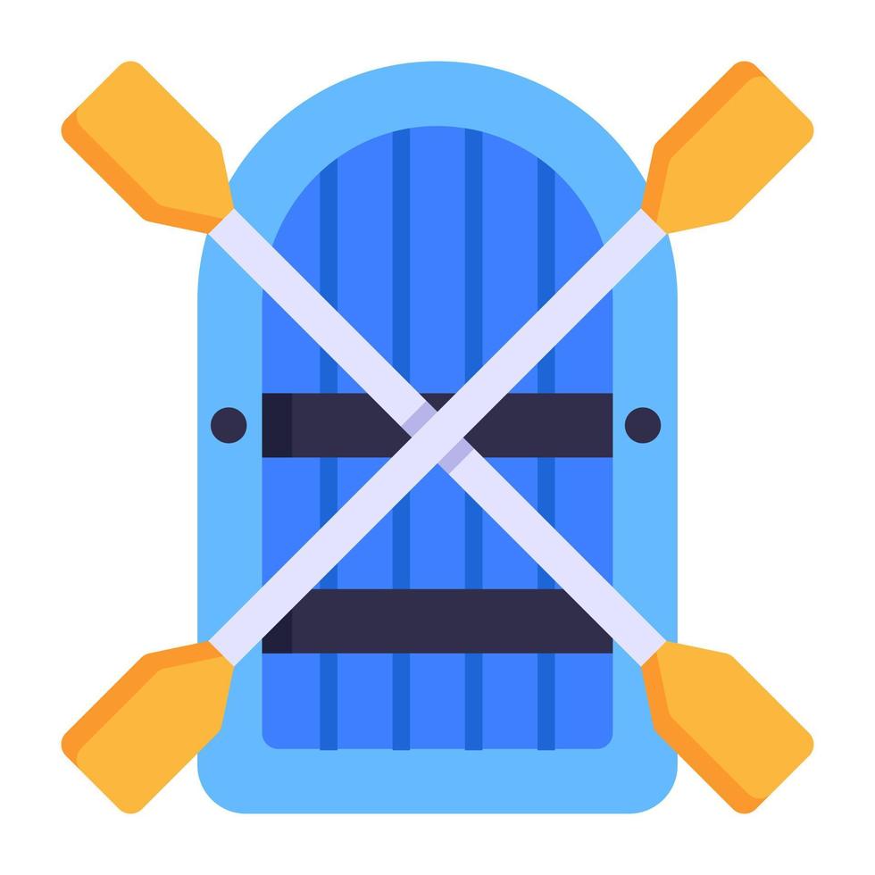 A modern flat icon of raft vector