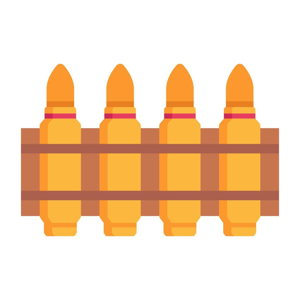 Bullet belt flat icon with high quality graphics vector