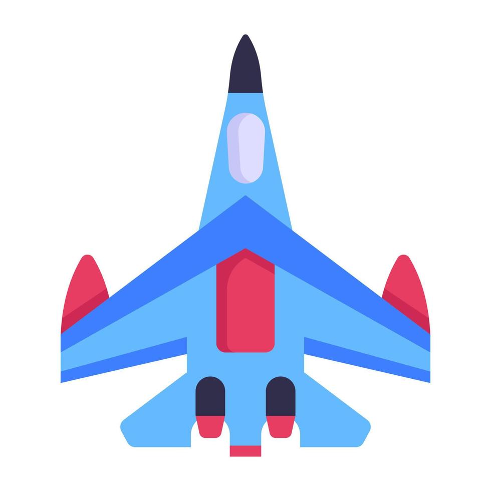 Military jet flat icon with premium download vector