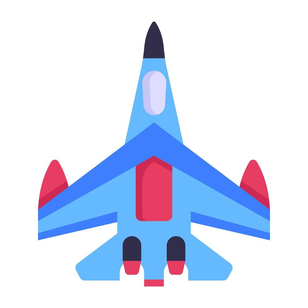 icono plano de jet militar con descarga premium vector