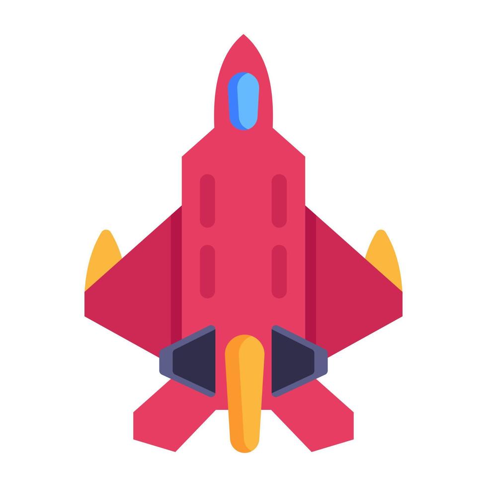 Military fighter jet, bomber flat icon with premium download vector