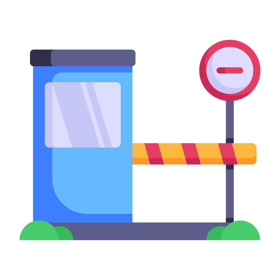 Download premium flat icon of toll booth vector