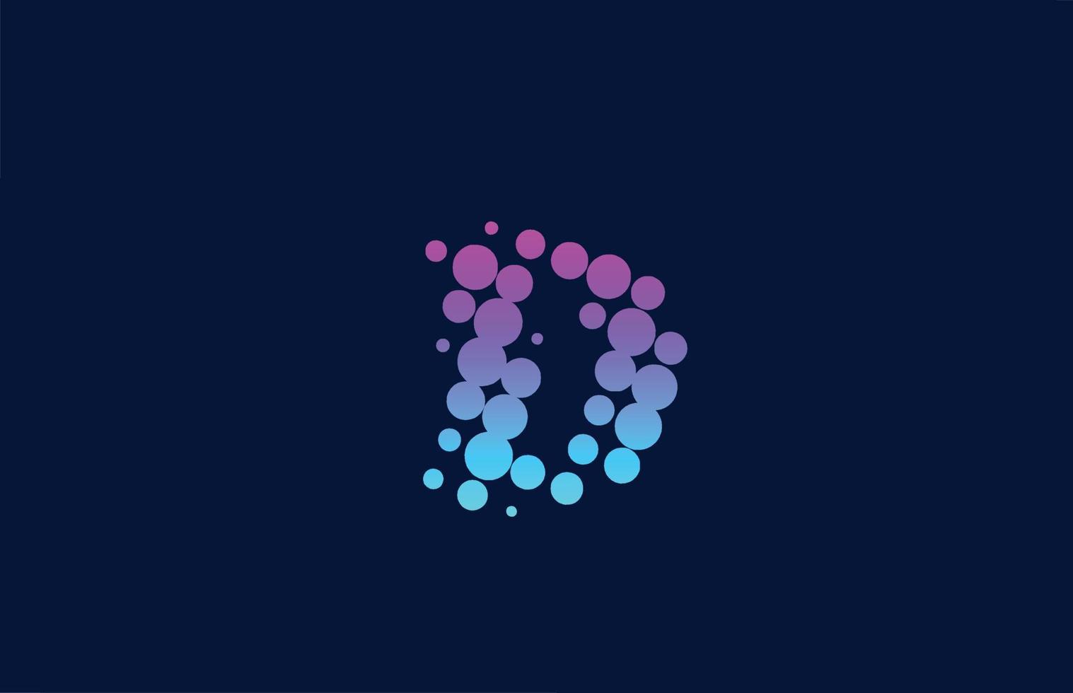 D dot alphabet letter logo icon design. Creative template for business and company in pink blue colors vector
