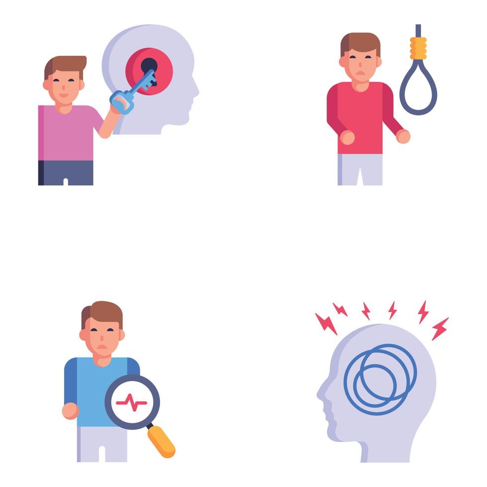 Collection of Abnormal People Flat Icons vector