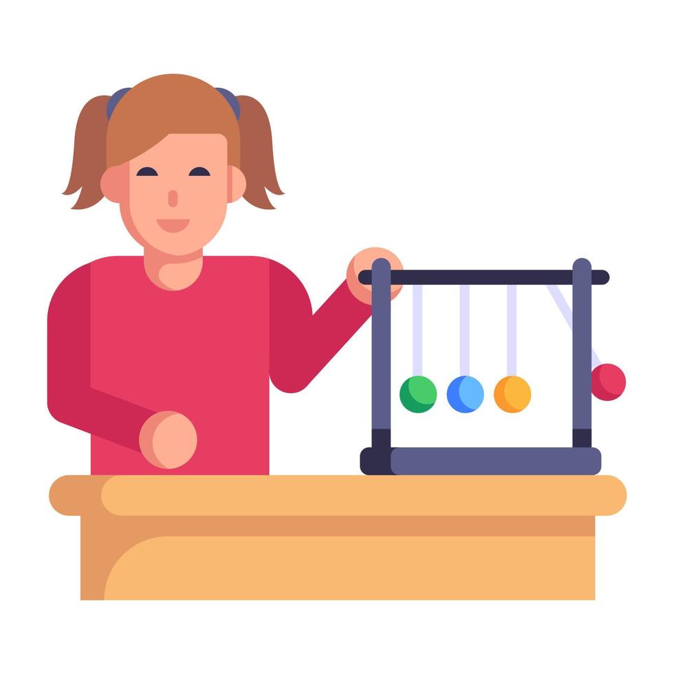 Download premium flat illustration of newton cradle vector