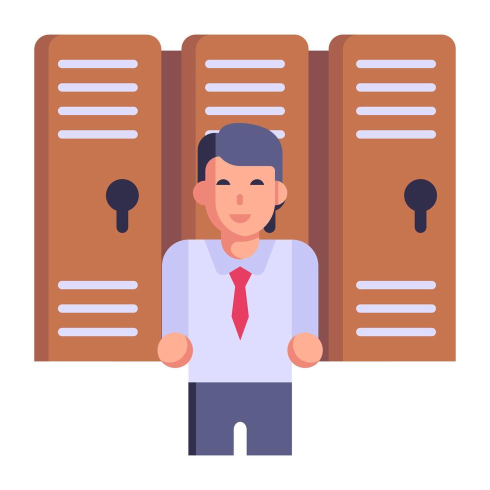 Trendy flat icon of staff lockers vector