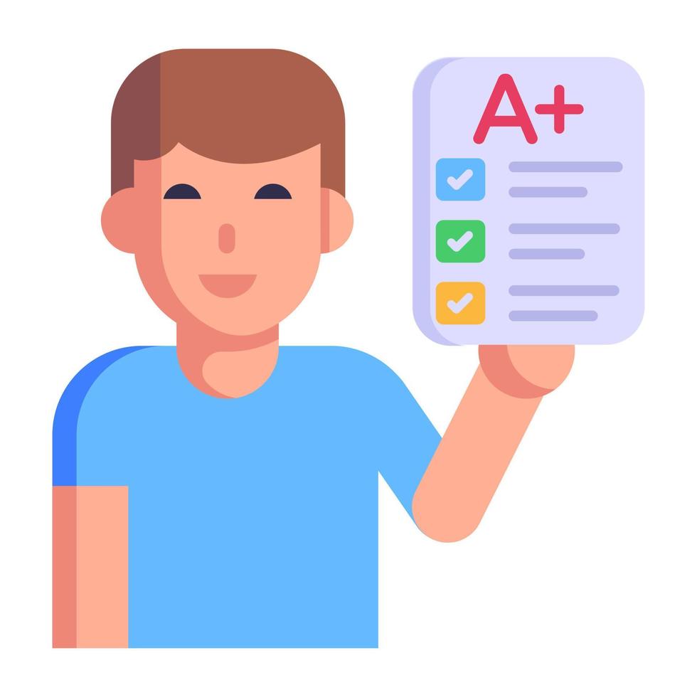 A well-designed flat icon of result card vector