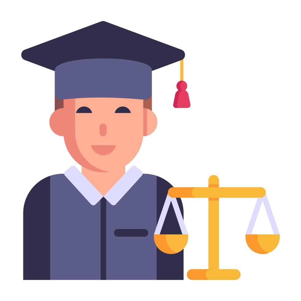 Balance scale, symbol of justice flat icon vector