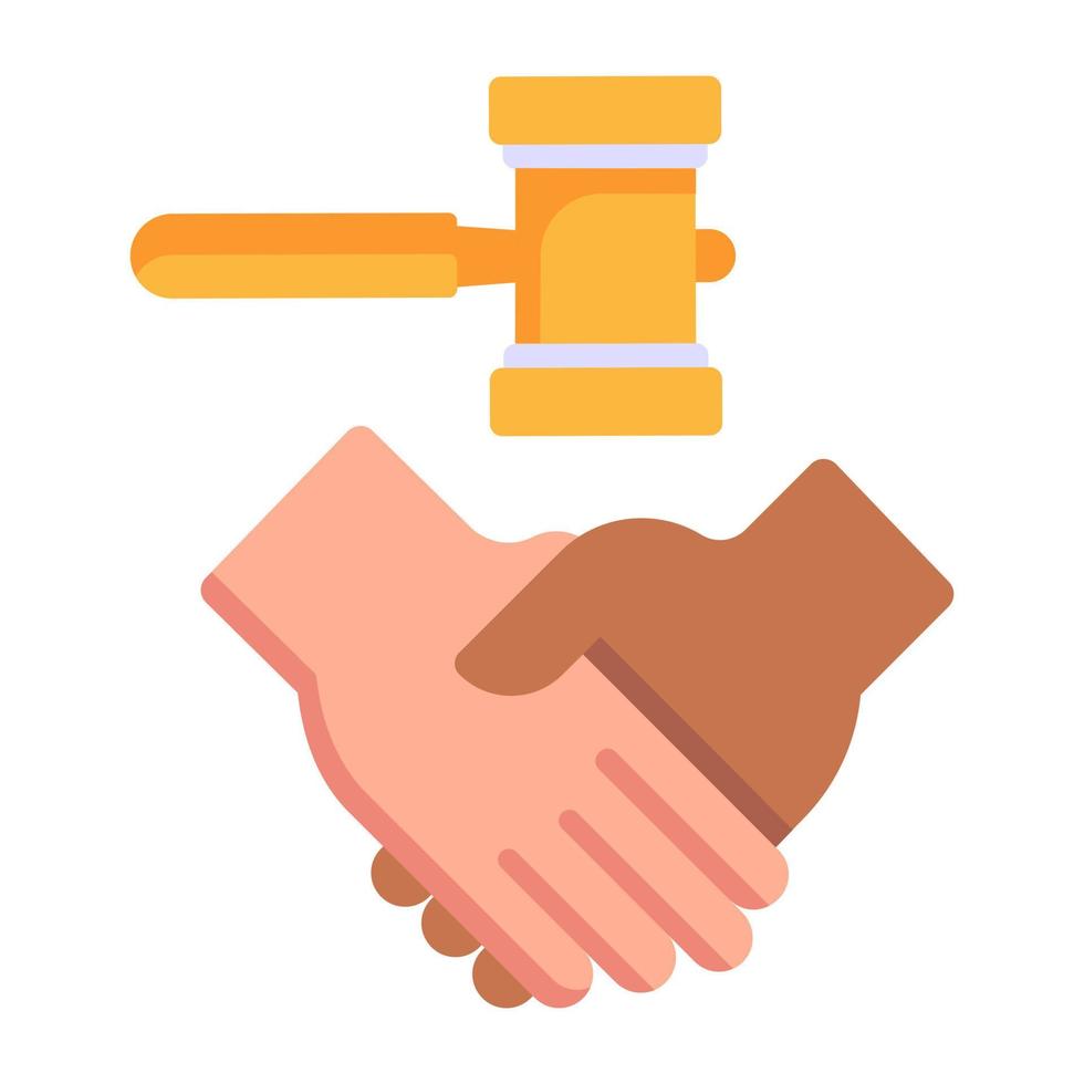 A modern flat icon of legal settlement, editable vector
