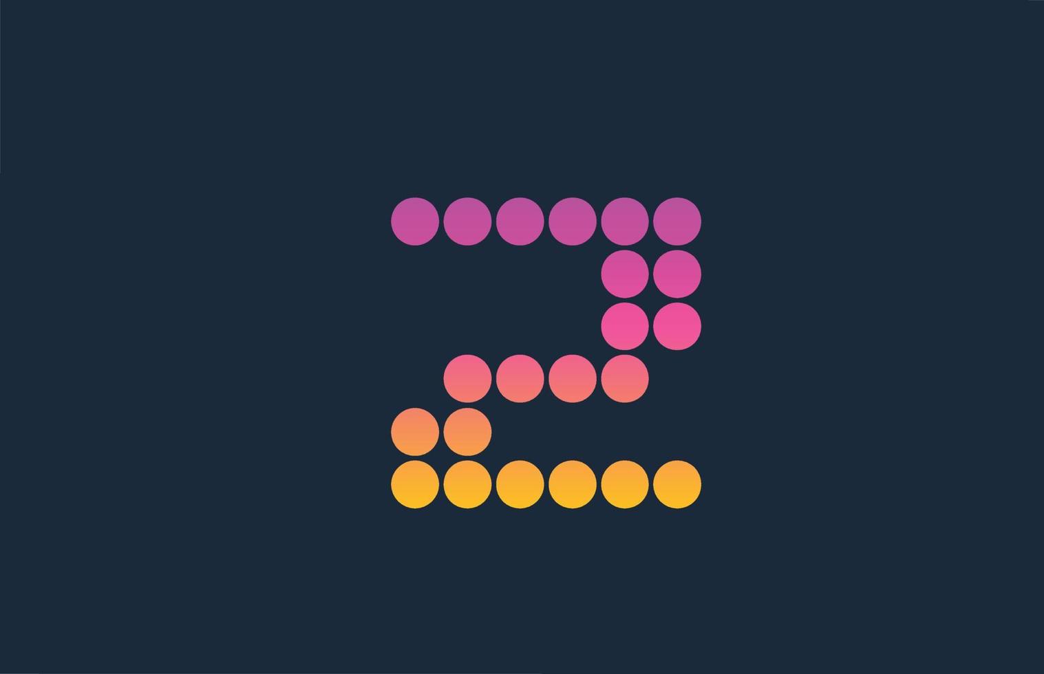 z rosa amarillo punteado alfabeto letra logo icono diseño. plantilla creativa para negocios y empresas. vector