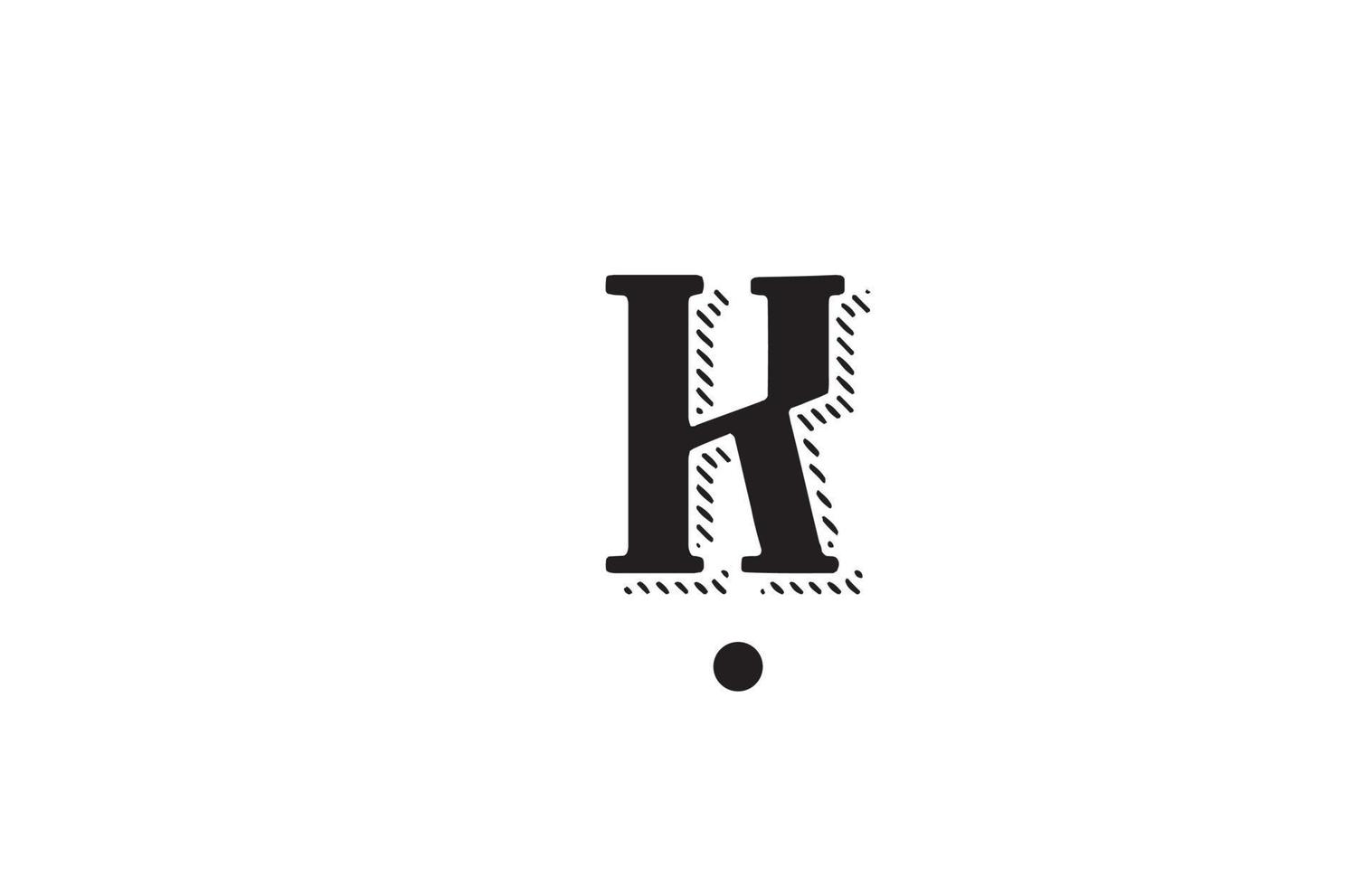 diseño del logotipo del icono de la letra del alfabeto k en blanco y negro. plantilla creativa para negocio o empresa vector