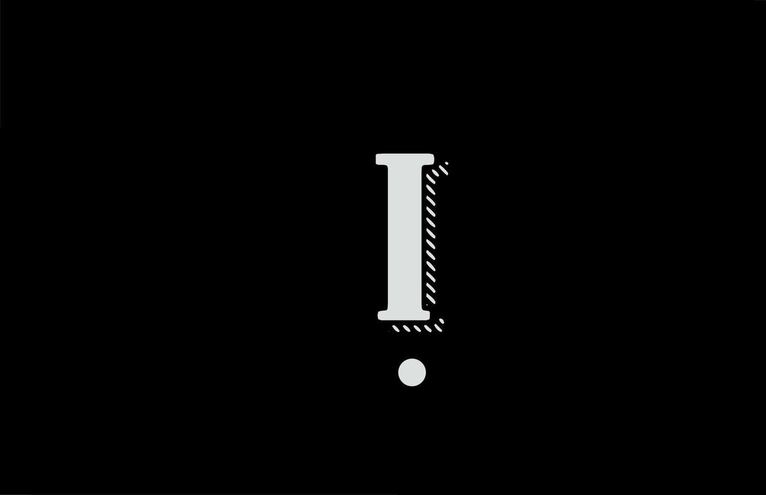 I black and white alphabet letter icon logo. Design for business or company vector
