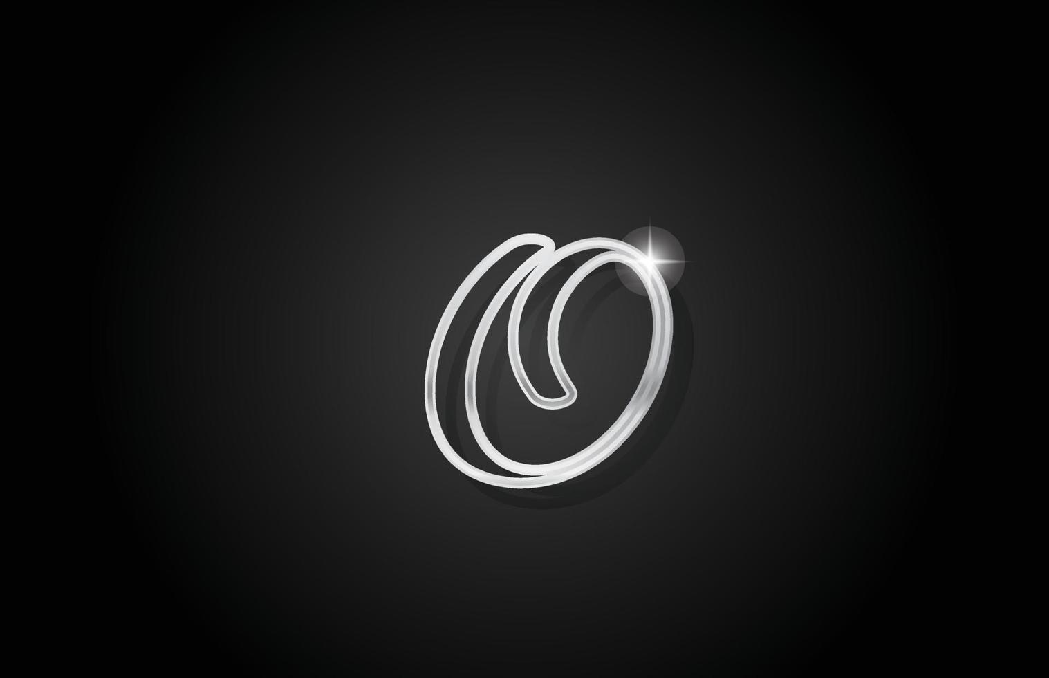 grey line O alphabet letter logo icon. Creative design for business and company vector
