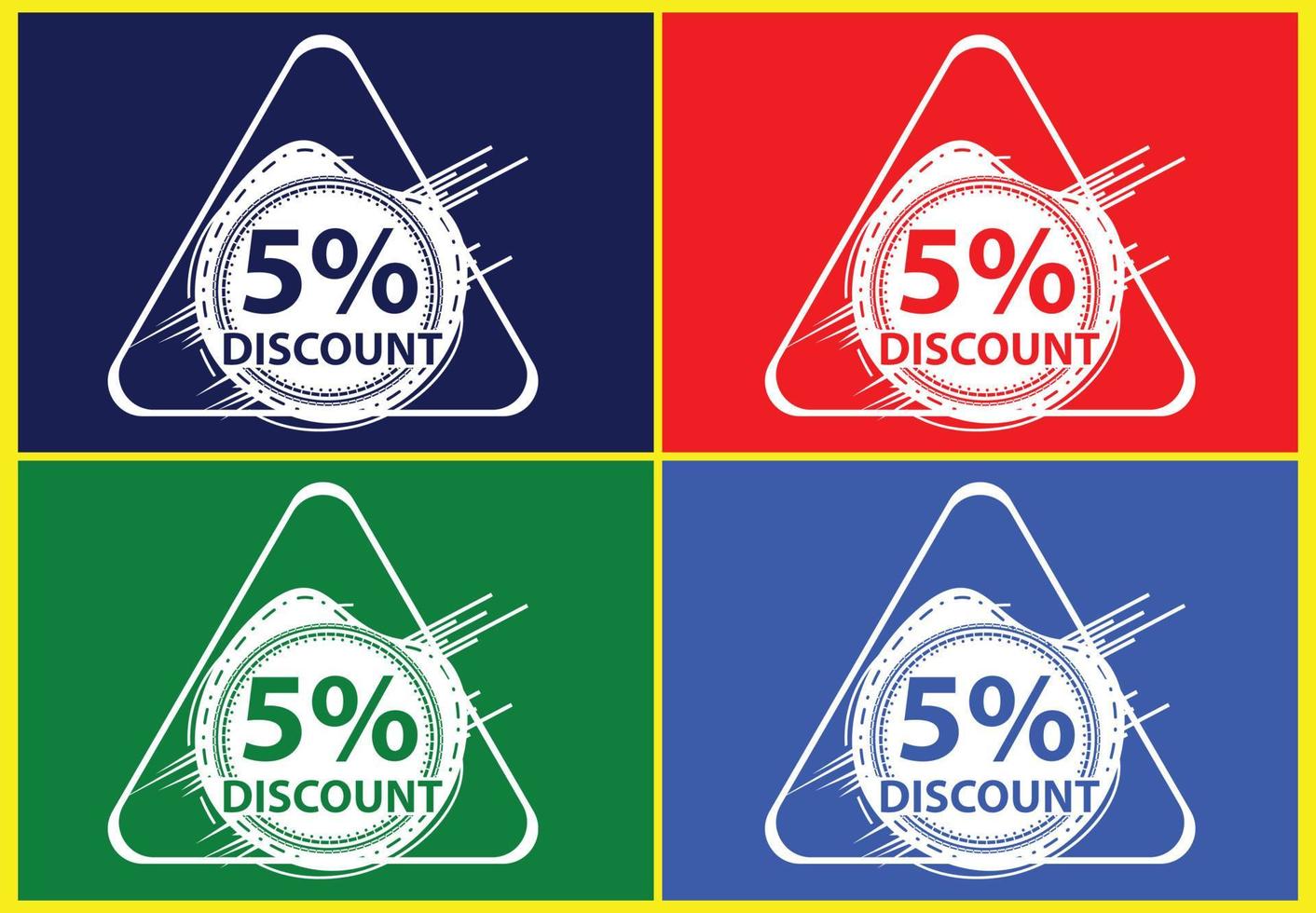 5 percent discount new offer logo and icon design template vector