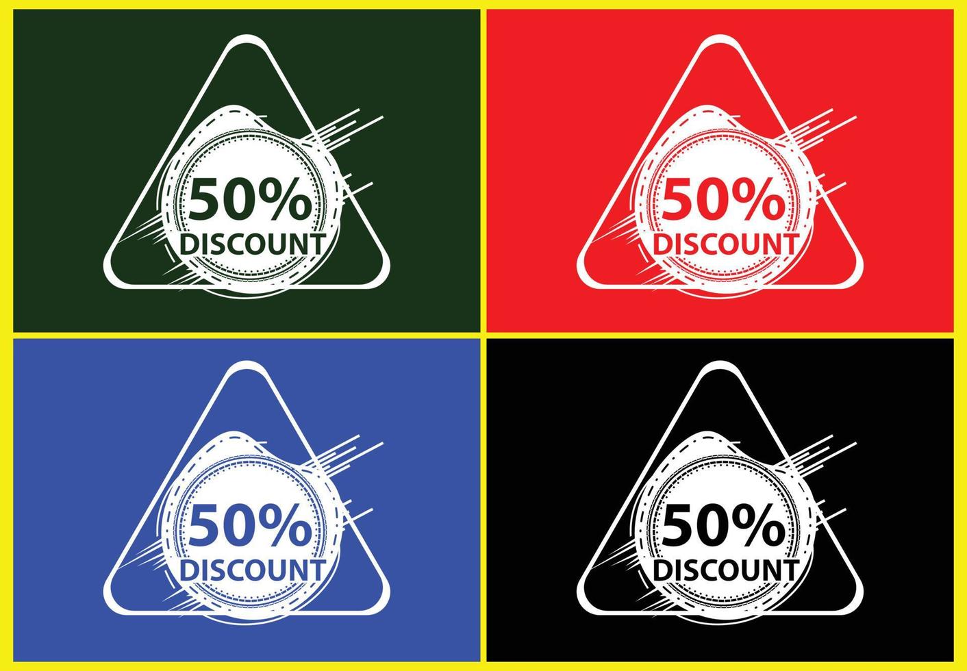 50 percent discount new offer logo and icon design template vector