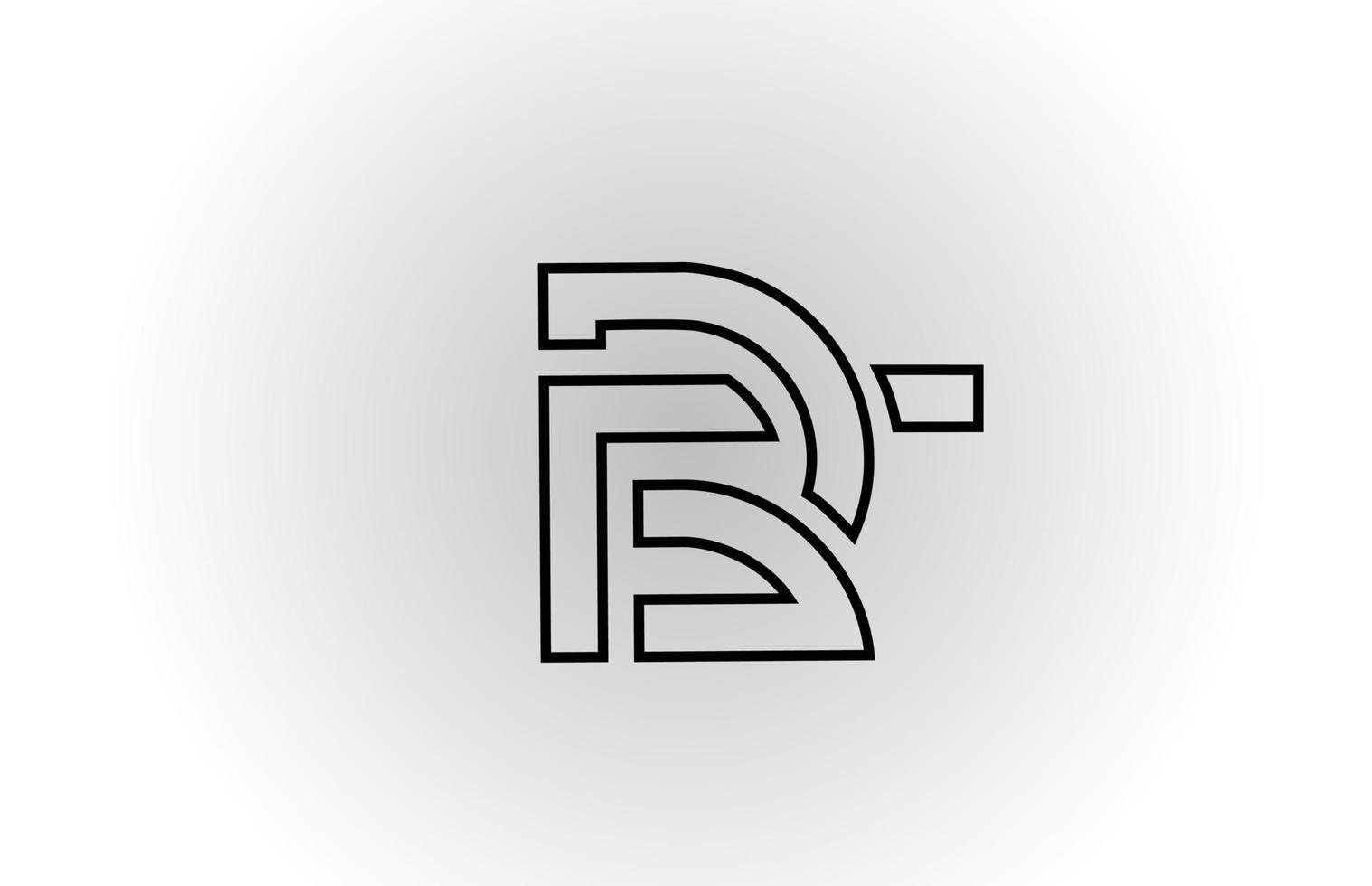 diseño de icono de logotipo de letra de alfabeto r en blanco y negro con línea. plantilla creativa para negocios y empresas. vector