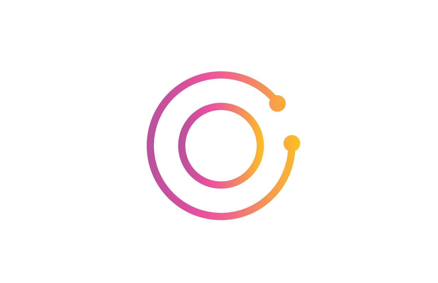 O diseño de logotipo de icono de letra del alfabeto rosa con punto. plantilla creativa para empresa y negocio con línea vector