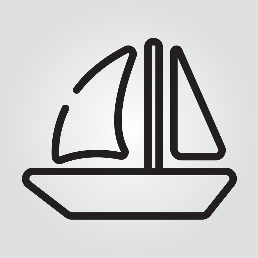 Isolated Boat Outlined Icon Scalable Vector Graphics