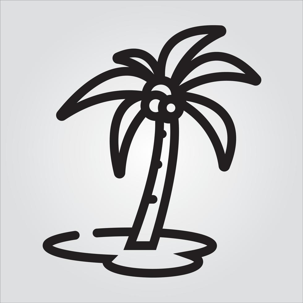 Isolated Palm Tree Outlined Icon Scalable Vector Graphics