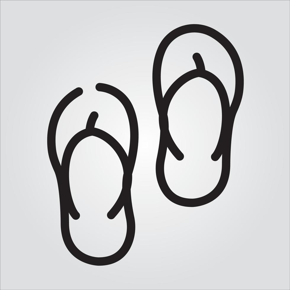 Isolated Sandals Outlined Icon Scalable Vector Graphics