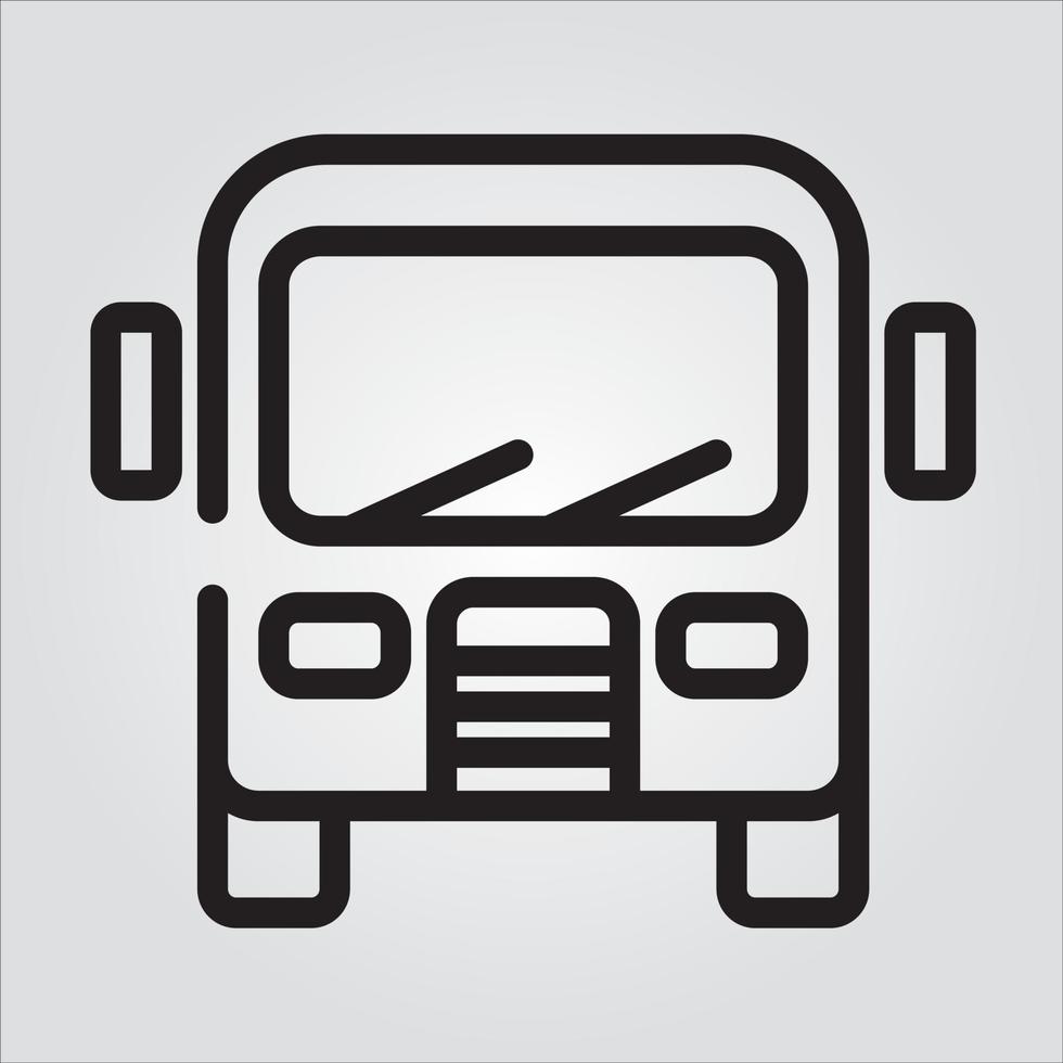 Isolated Travel Bus Outlined Icon Scalable Vector Graphics