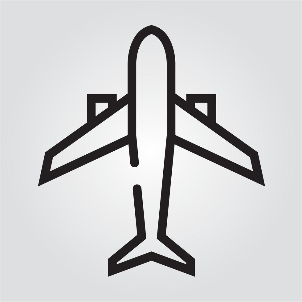 Isolated Airplane Outlined Icon Scalable Vector Graphics