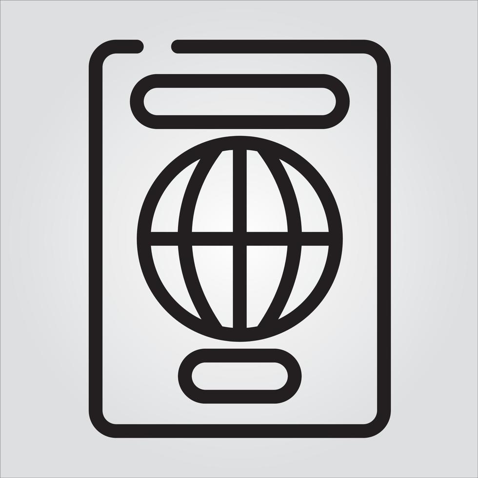 Isolated Passport Outlined Icon Scalable Vector Graphics