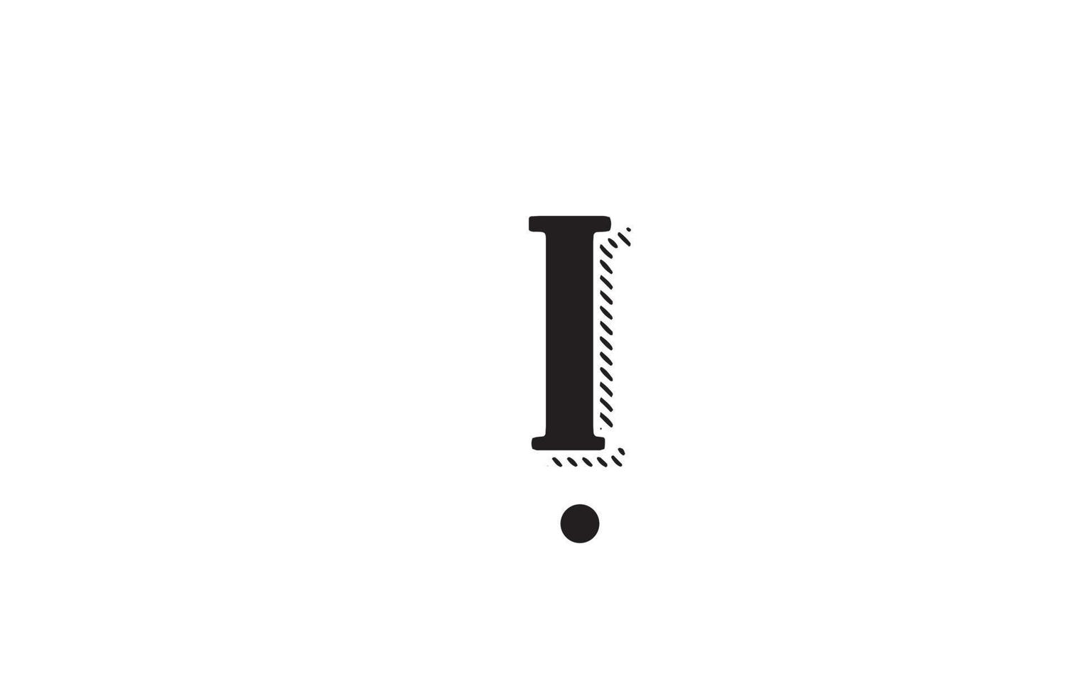 diseño del logotipo del icono de la letra del alfabeto i en blanco y negro. plantilla creativa para negocio o empresa vector