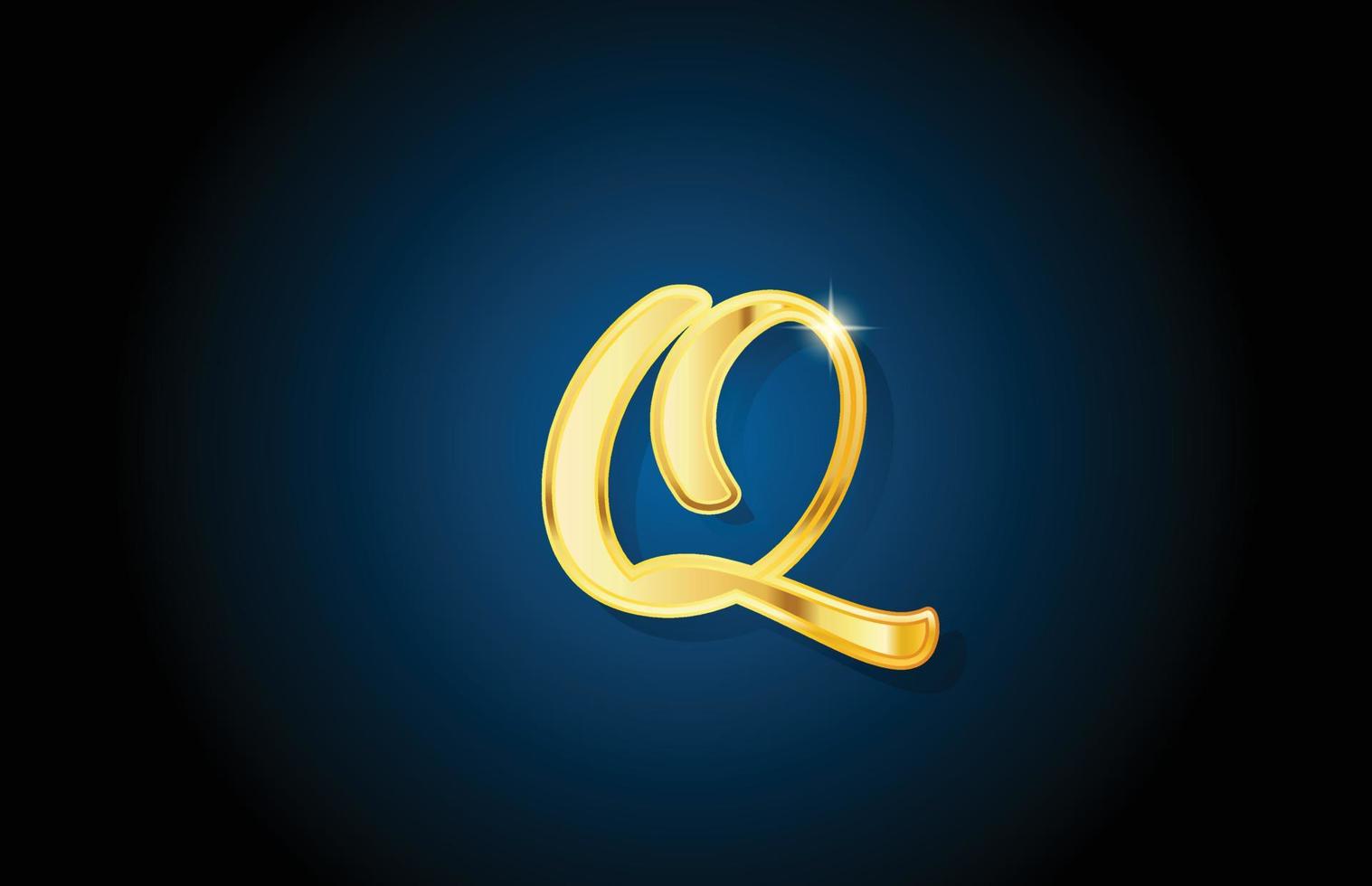 golden golden Q alphabet letter logo icon design. Creative luxury template for company and business vector