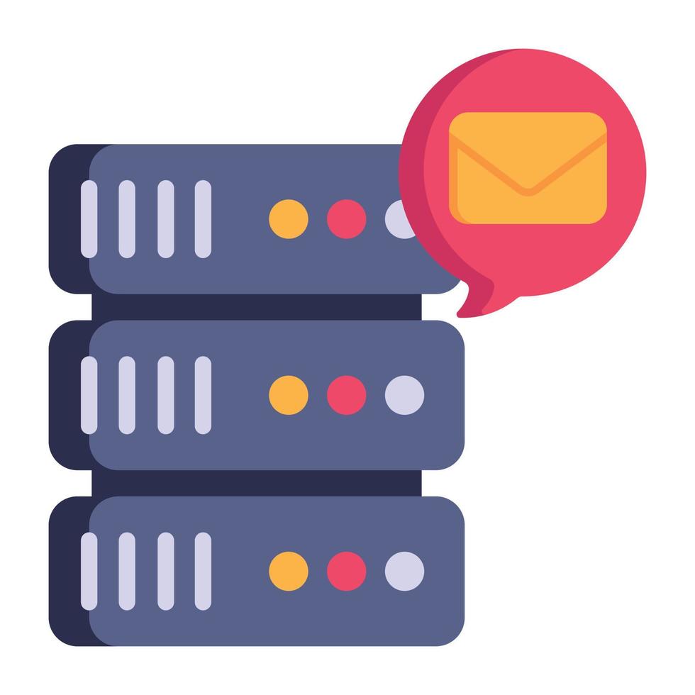 Modern flat style icon of server hosting, editable vector