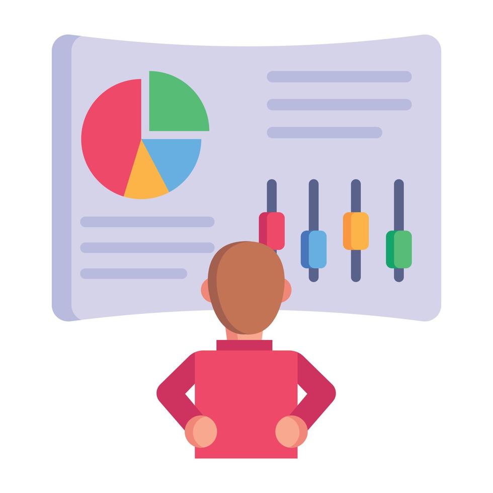 Flat icon of profit chart with high quality graphics vector