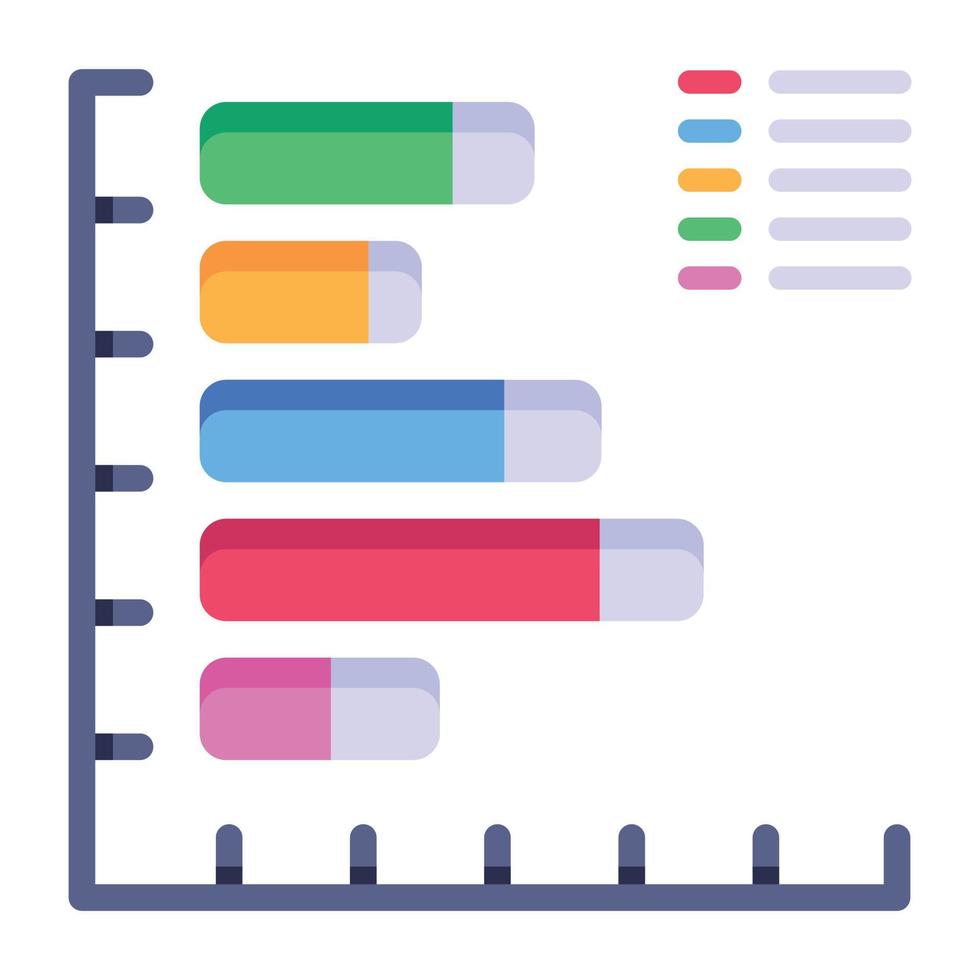 Download premium flat icon of bar chart vector