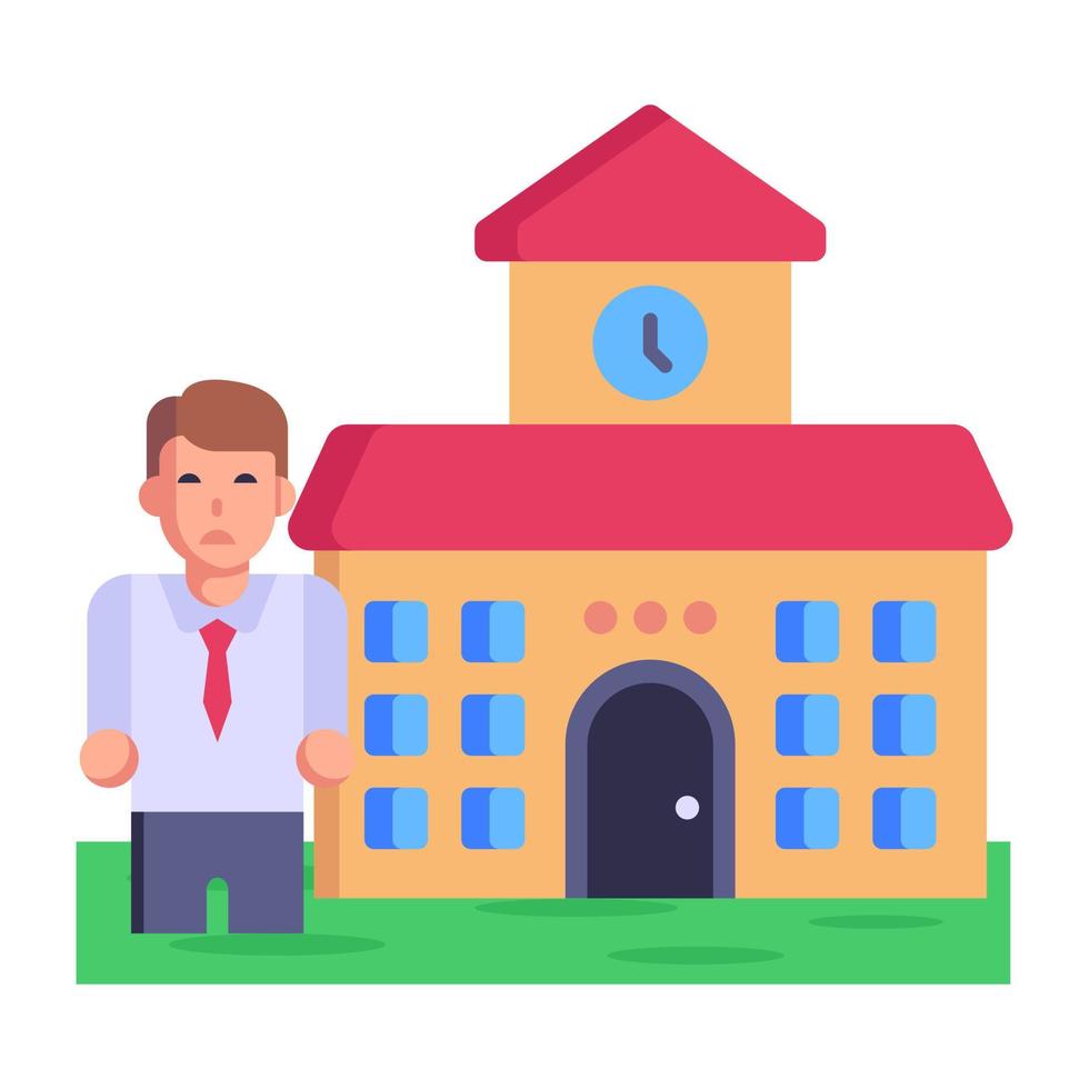 Download premium flat icon of school vector
