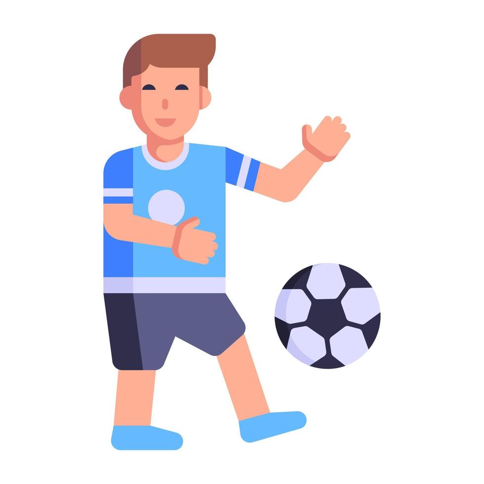un ícono moderno de estilo plano de jugador de fútbol vector