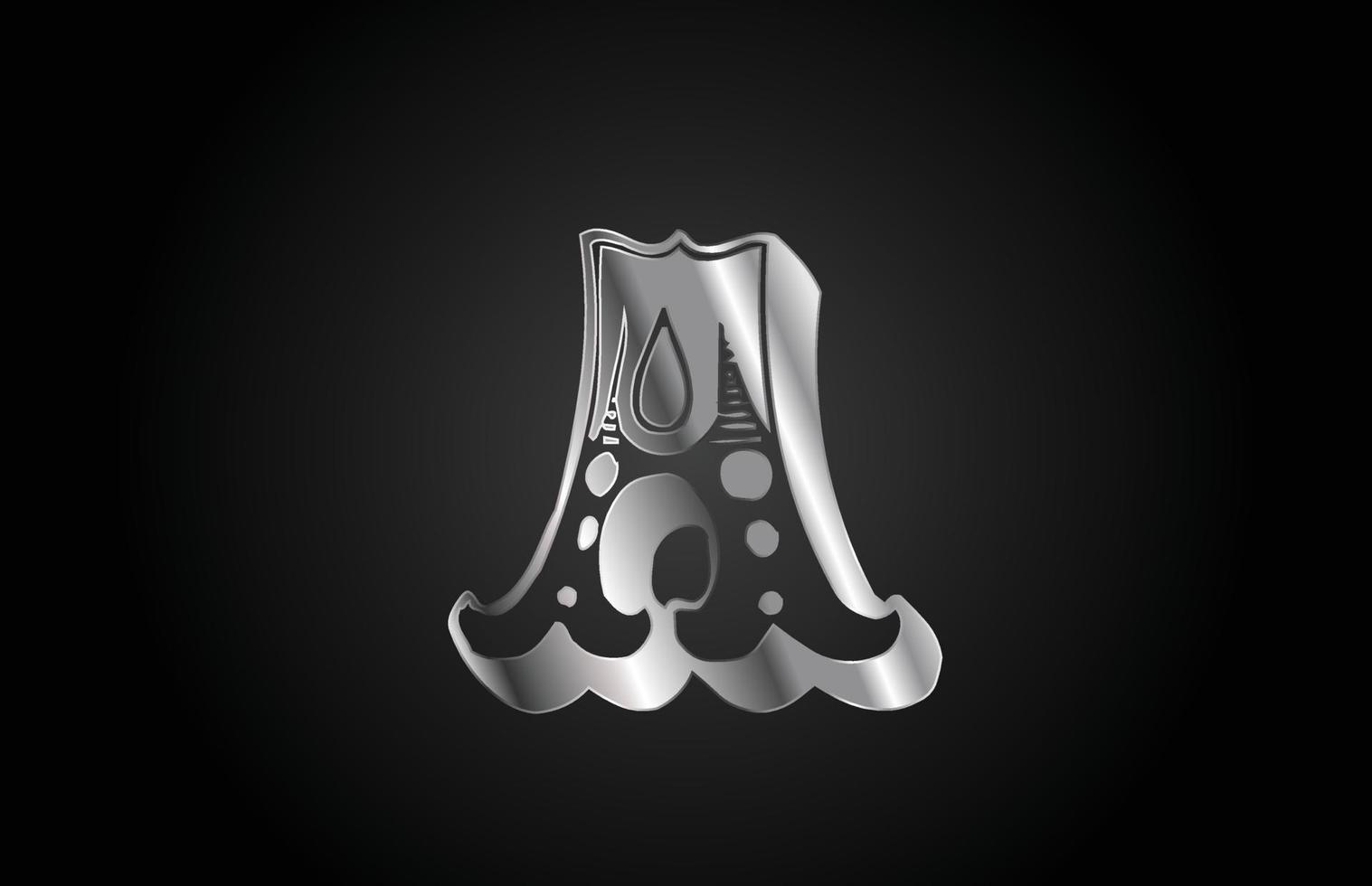 un logotipo de icono de letra del alfabeto de metal vintage. diseño creativo para negocio o empresa vector