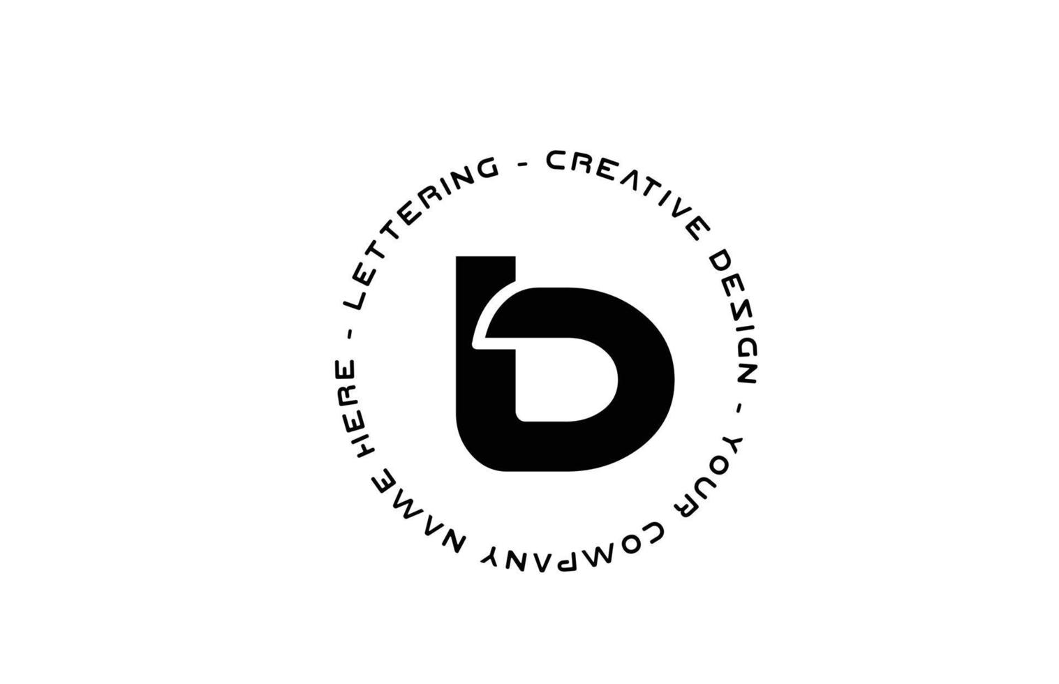 black and white circle B alphabet letter logo icon design. Creative