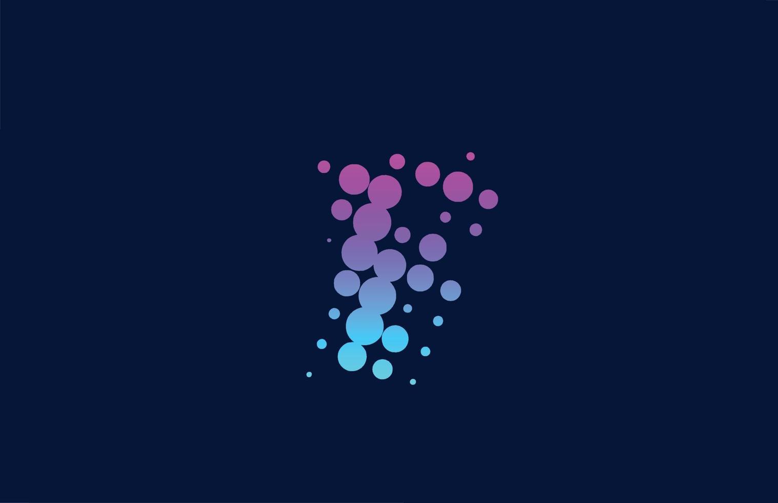Diseño de icono de logotipo de letra del alfabeto de punto f. plantilla creativa para empresas y empresas en colores azul rosa vector