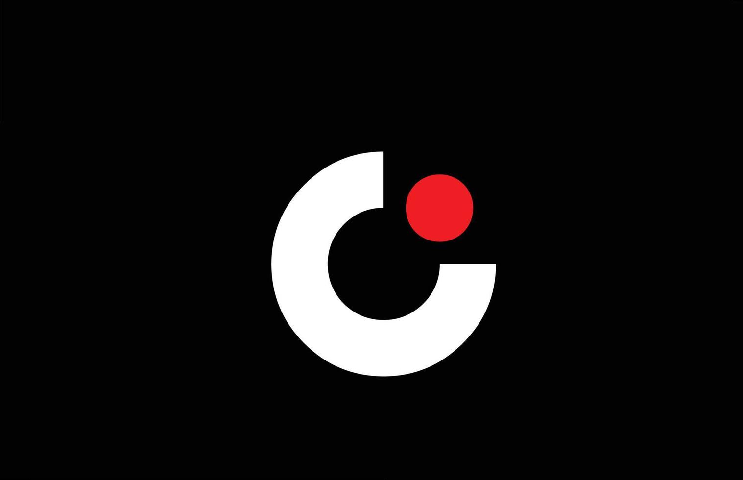 Diseño del logotipo del icono de la letra del alfabeto e. plantilla creativa para empresas y negocios con punto rojo en blanco y negro vector