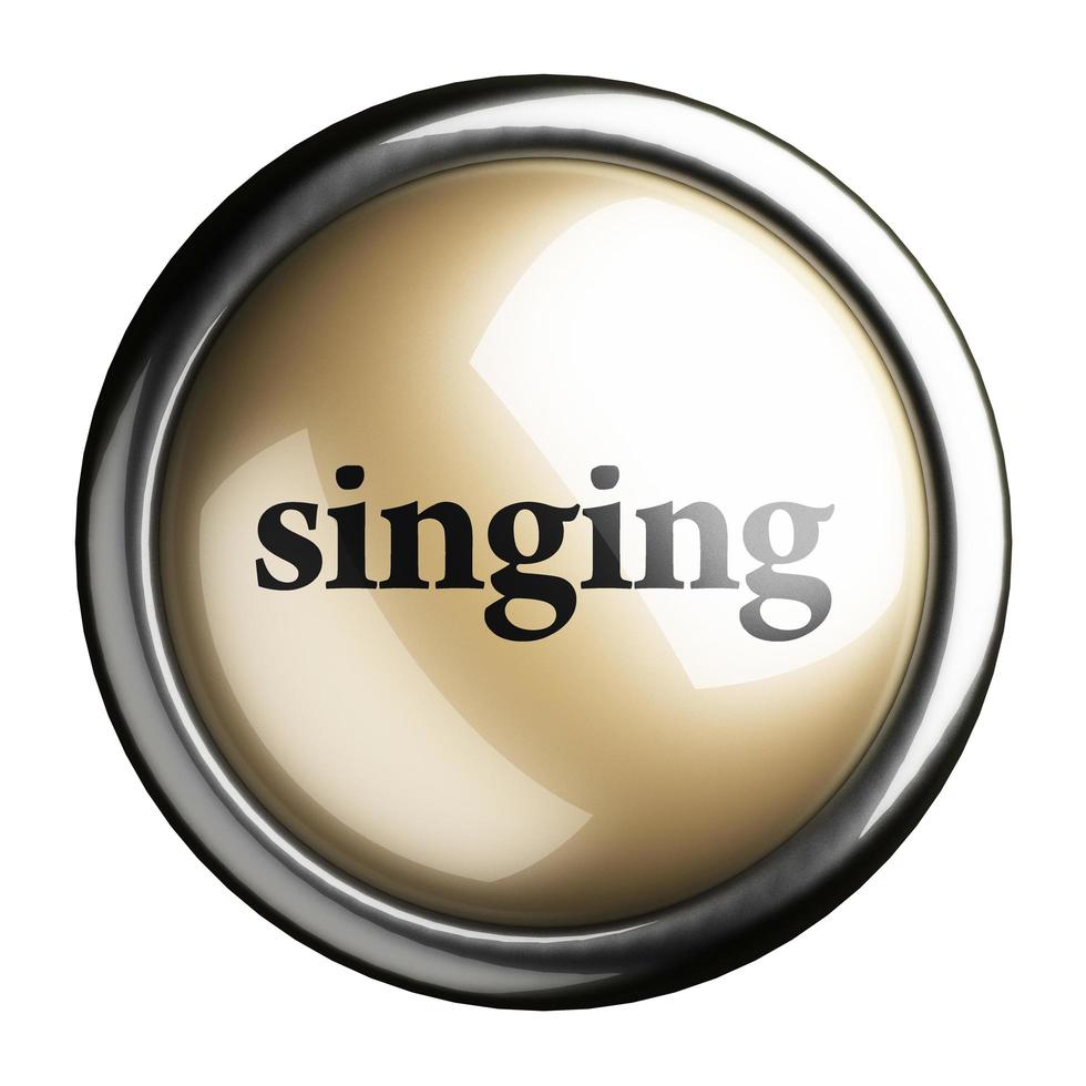 singing word on isolated button photo