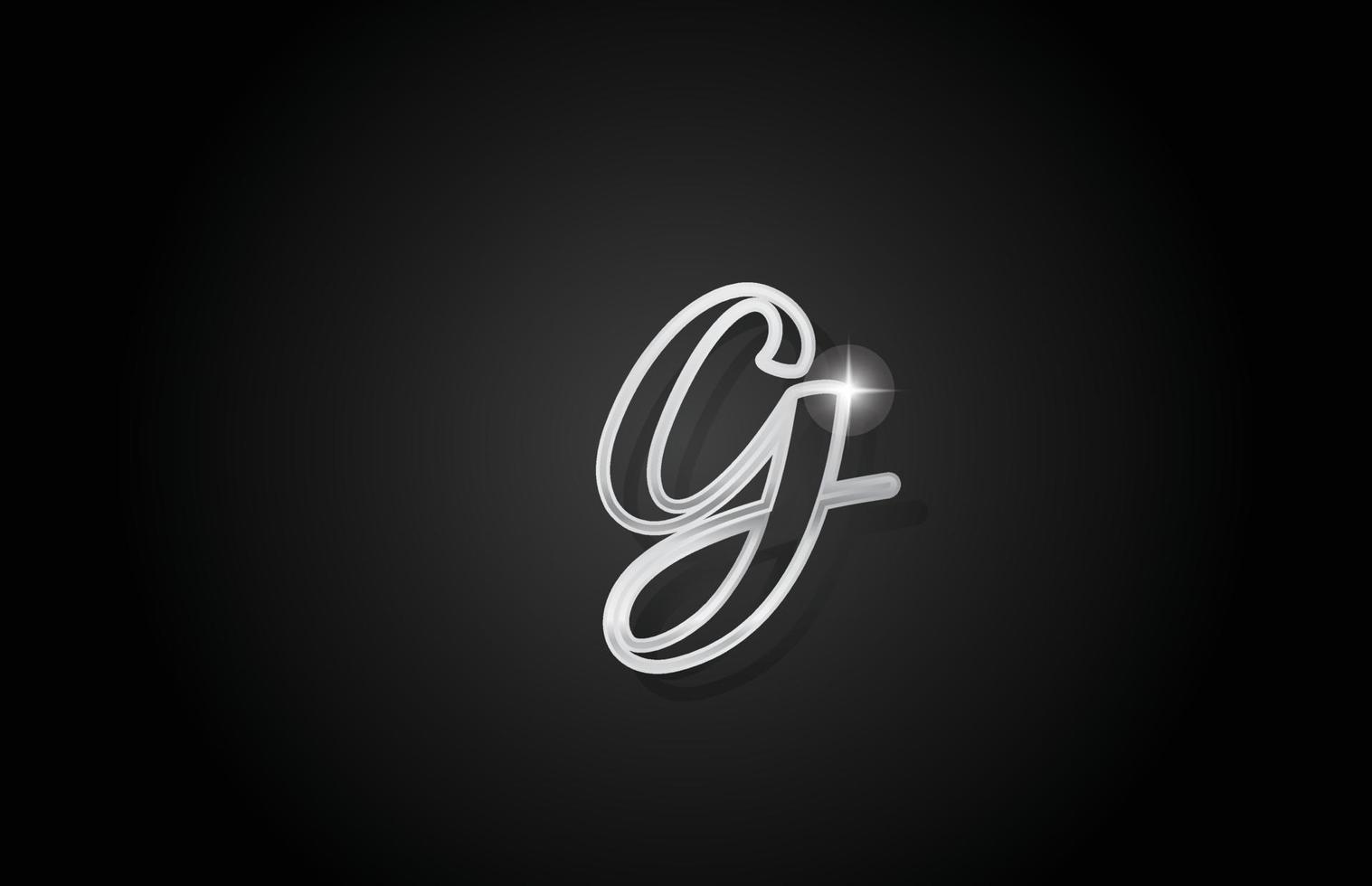 grey line G alphabet letter logo icon. Creative design for business and company vector