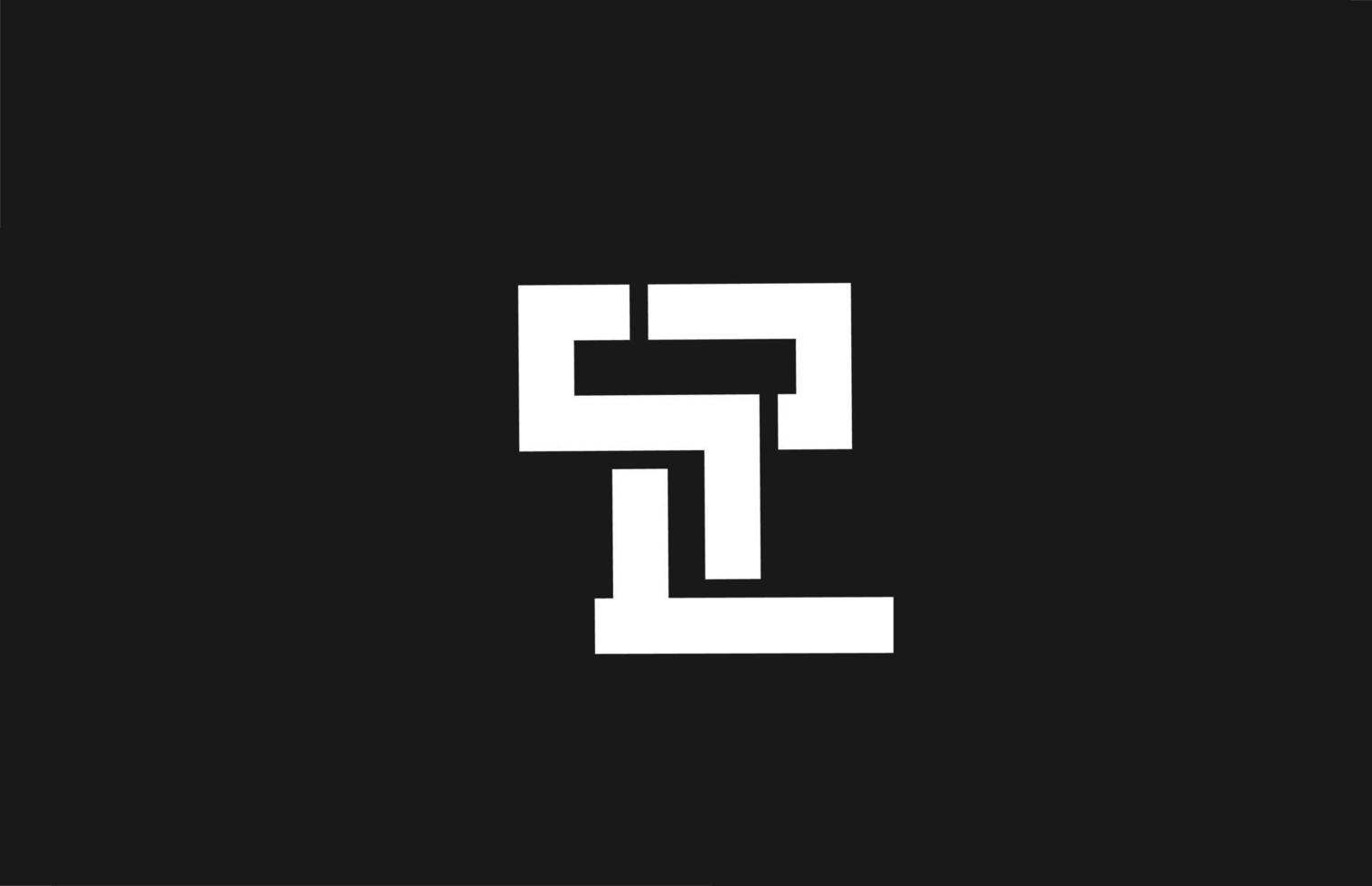 Logotipo de icono de letra del alfabeto t con diseño de línea. plantilla creativa para negocios y empresas en blanco y negro vector